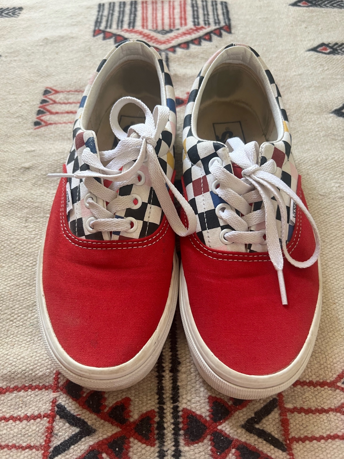 Vans Era Multi Checkerboard Red