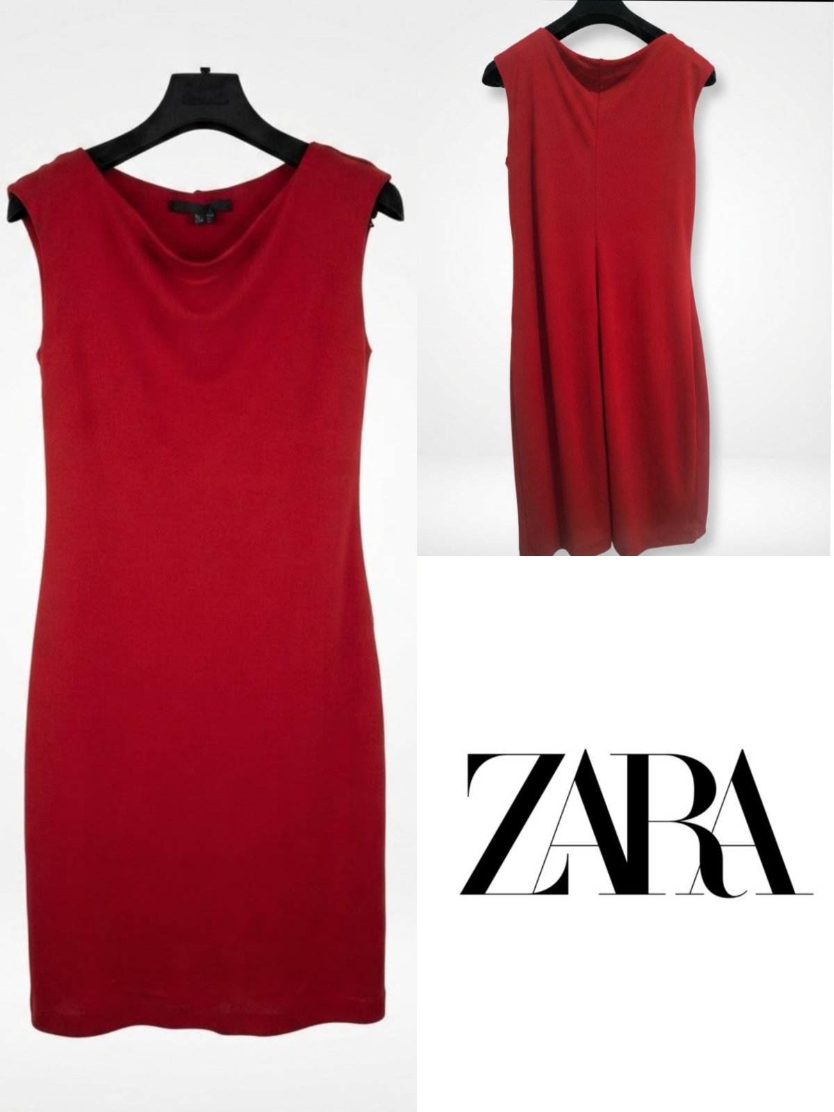 Robe soirée fourreau rouge ZARA