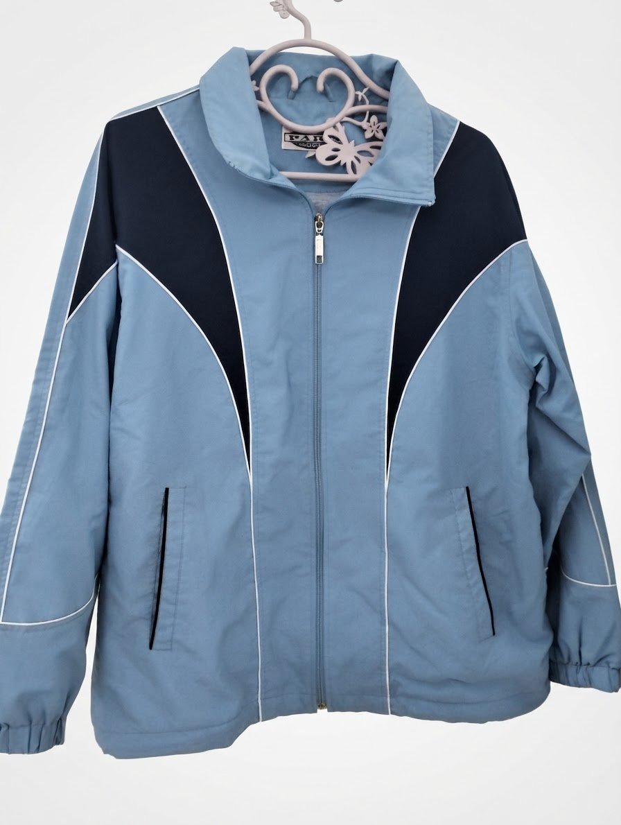 Veste de jogging vintage bleu ciel et marine