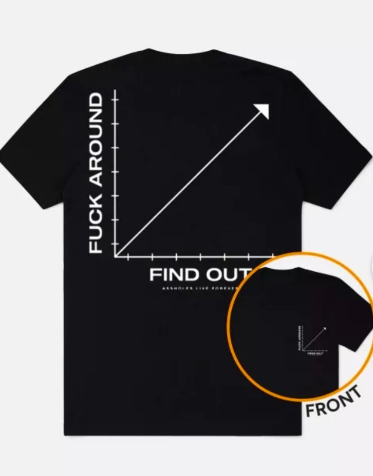 T-shirt Noir Graphique FAFO – "Fuck Around And Find Out" – Assholes Live Forever