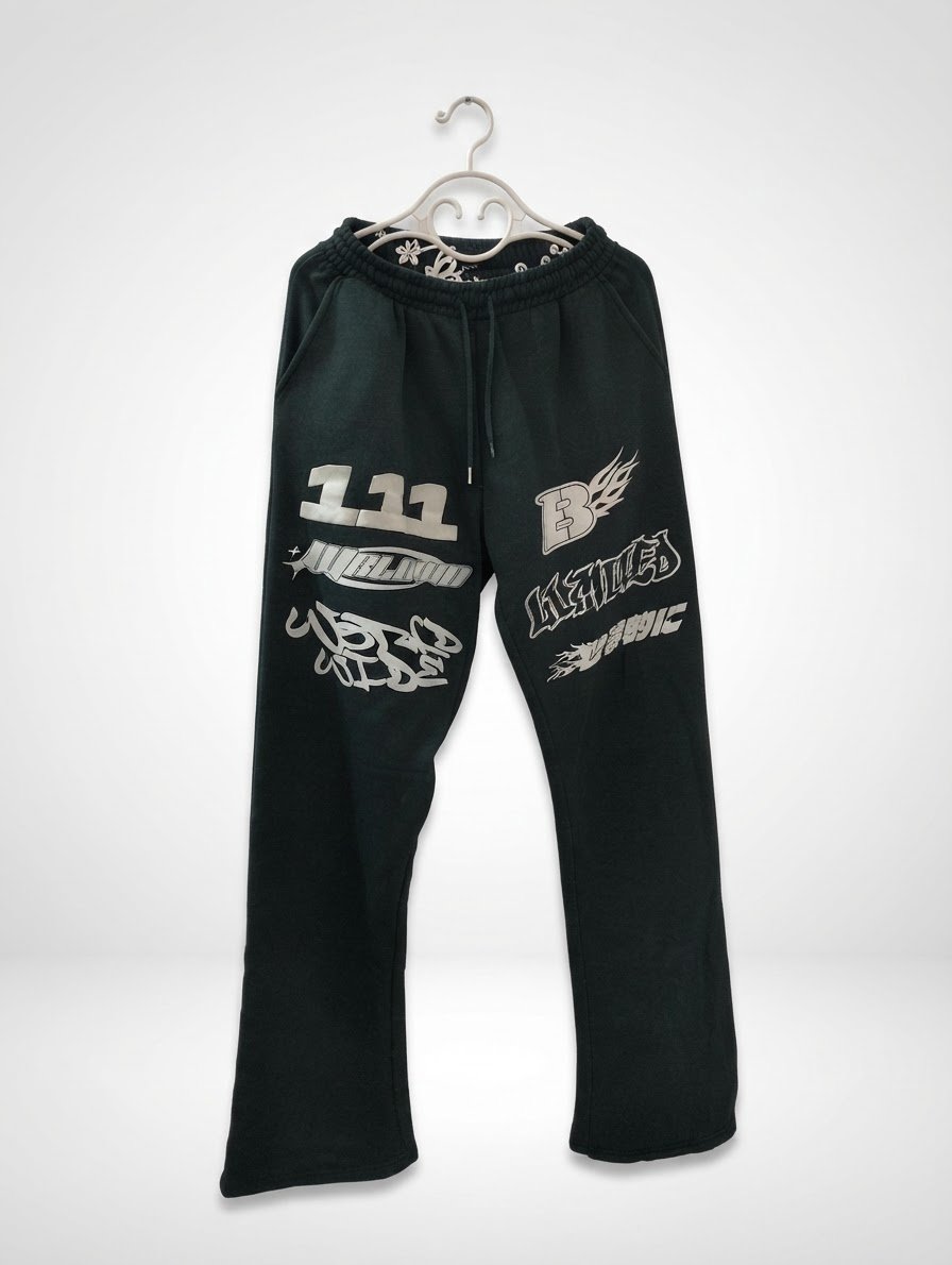 Jogging vert militaire style Streetwear / Y2K