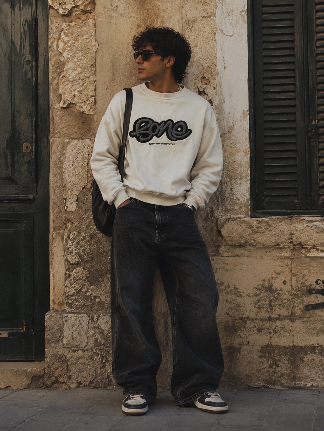 Sweat blanc style vintage 