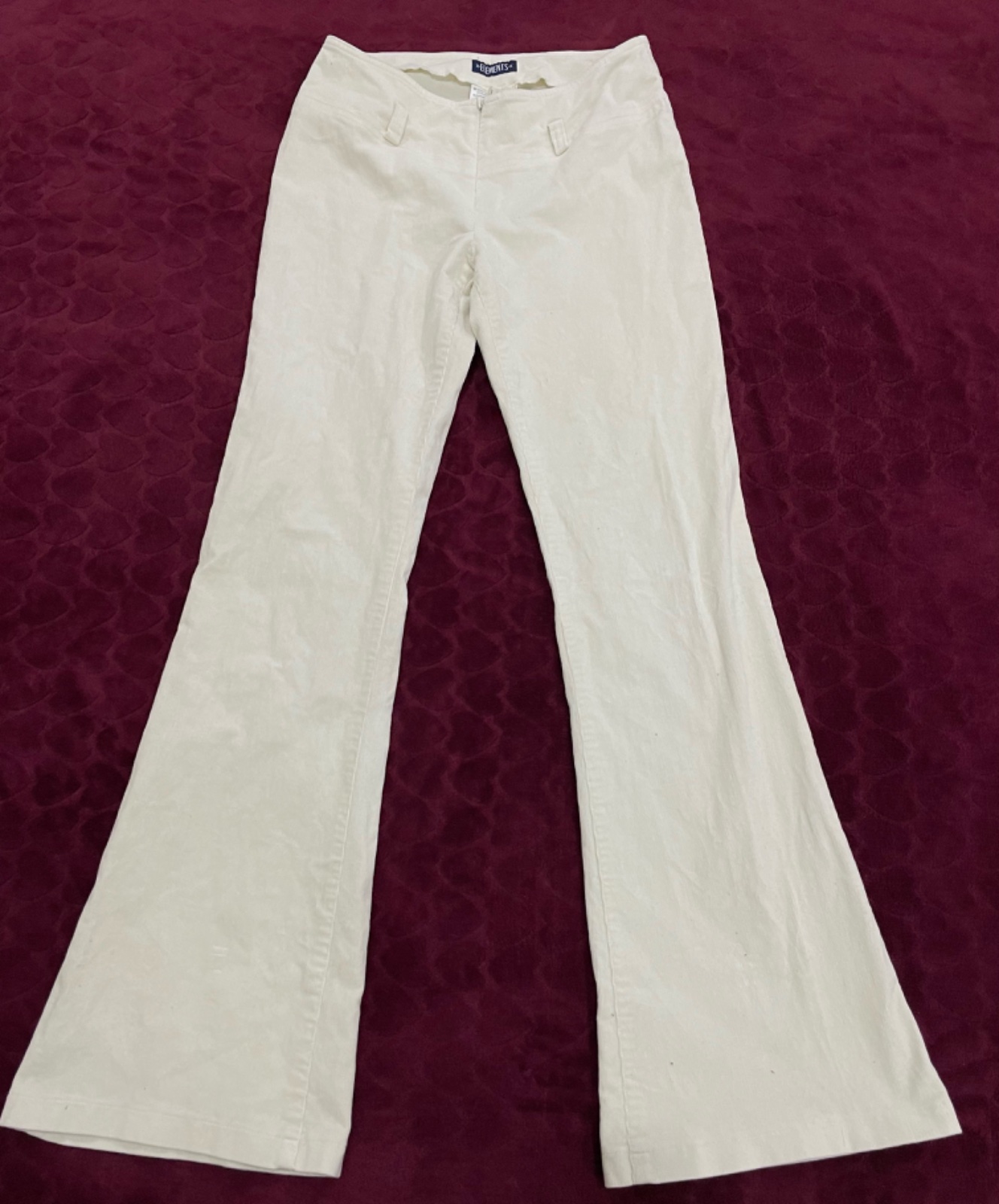 White flare trousers