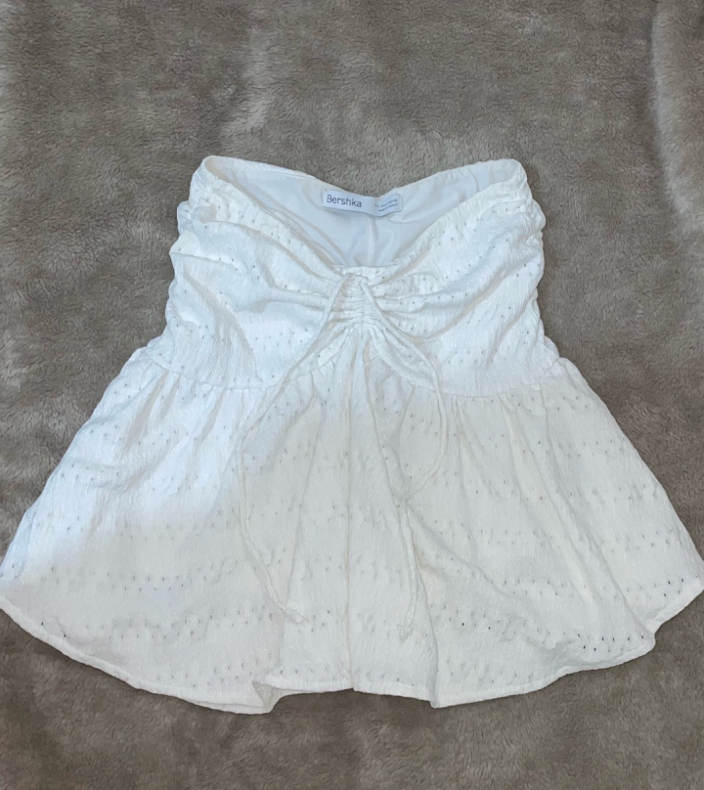 White mini skirt