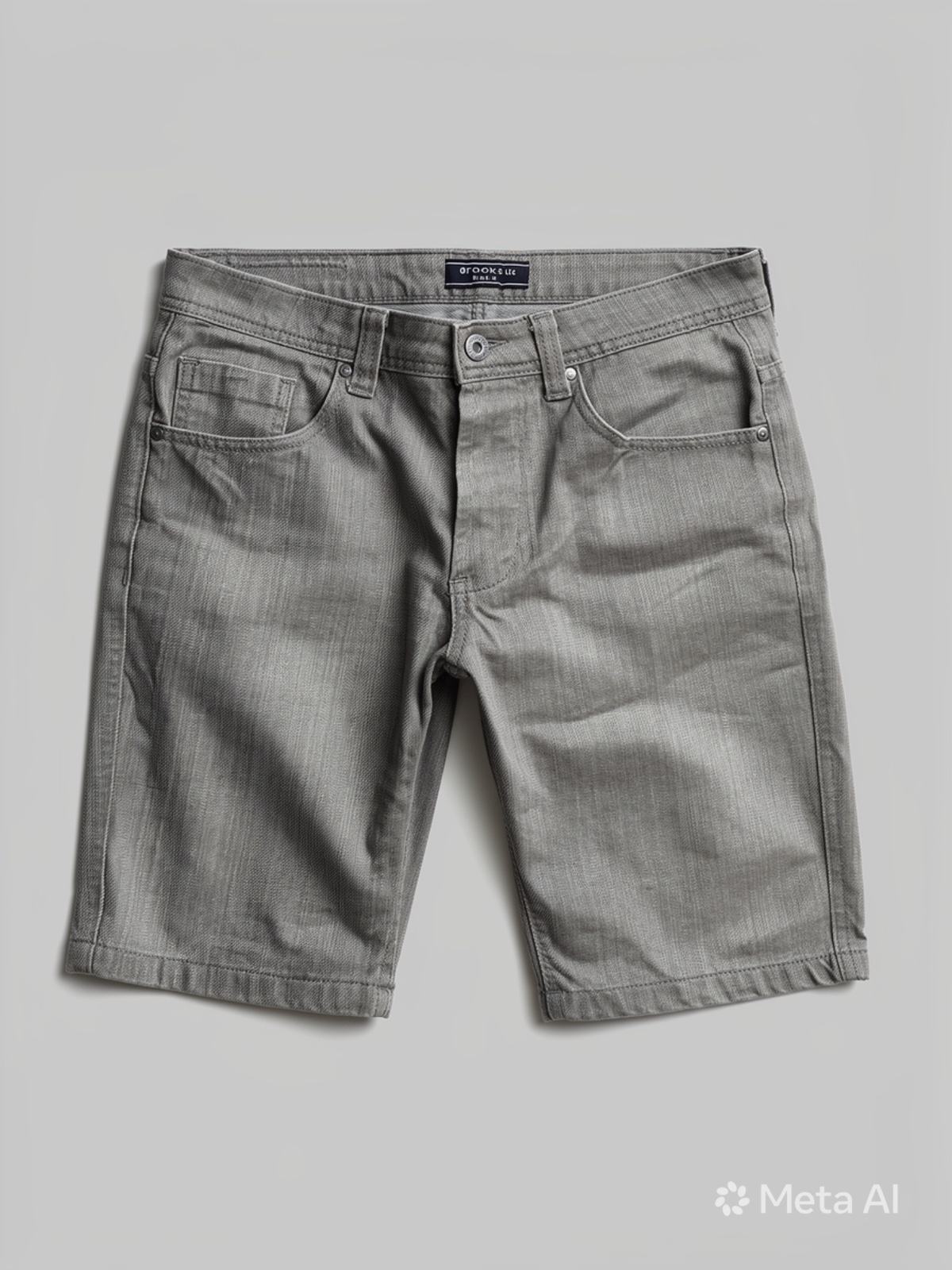 Short en jean Gris