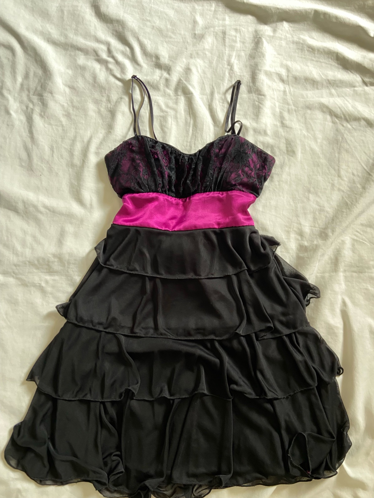 Black and pink vintage dress