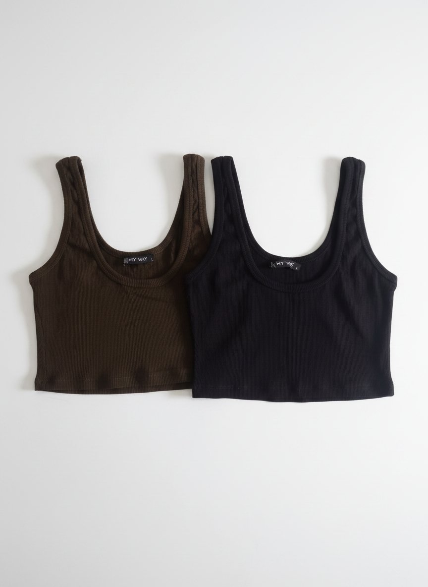Lots 2 top marron et noire 