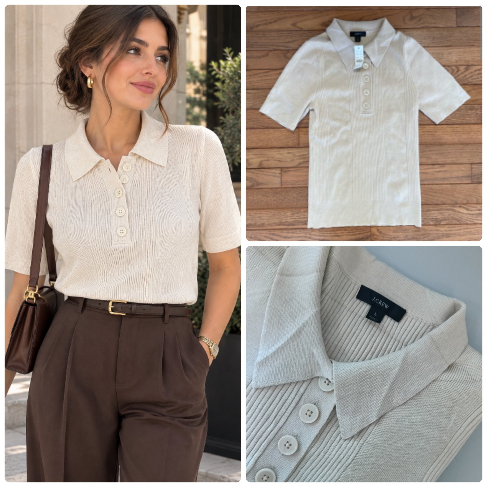 Pull polo à manches courtes J.CREW 
