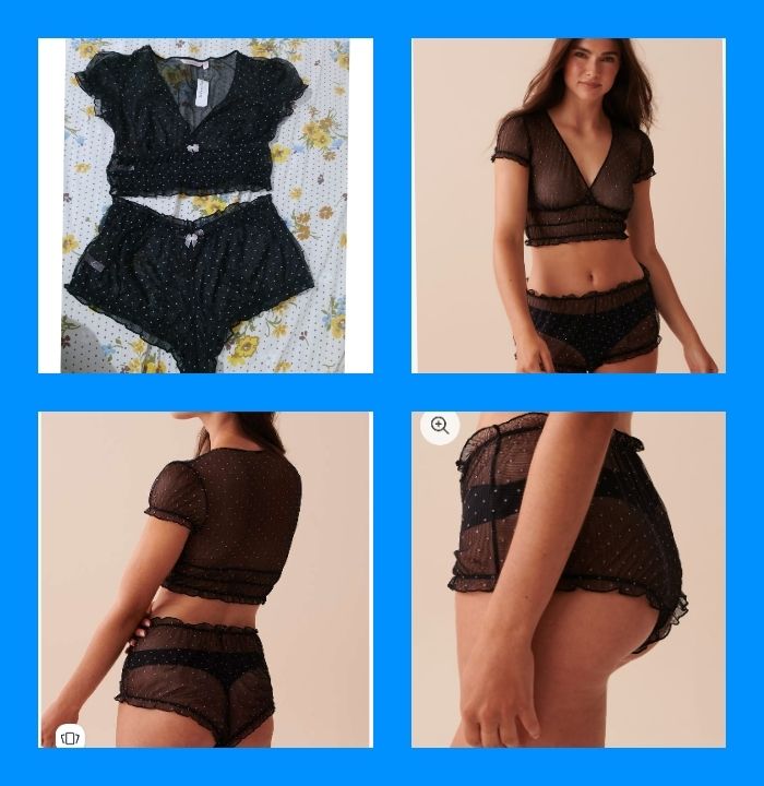 Ensemble lingerie sexy la vie en rose 🌹
