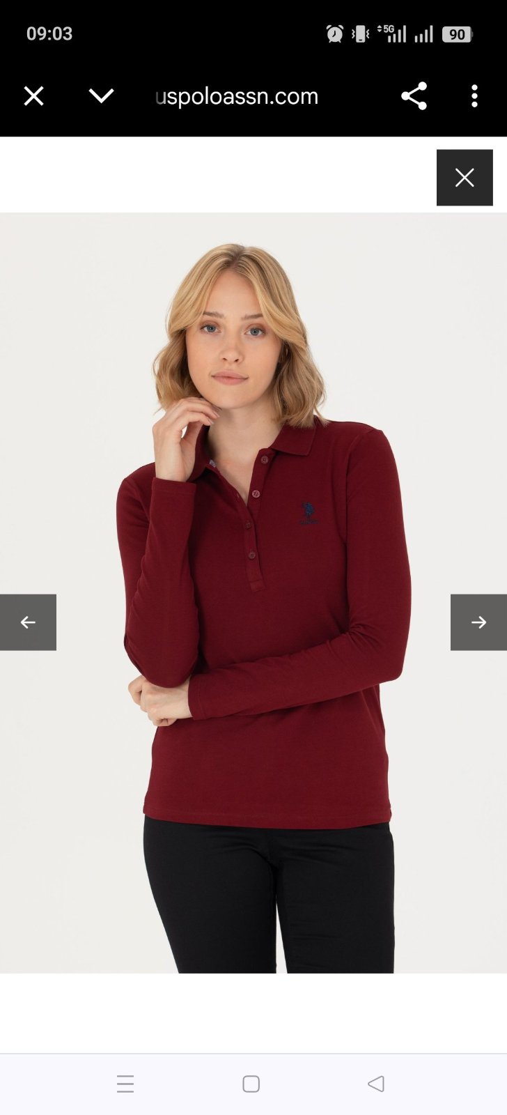 Polo us basique col chemise en bordeaux ❤️
