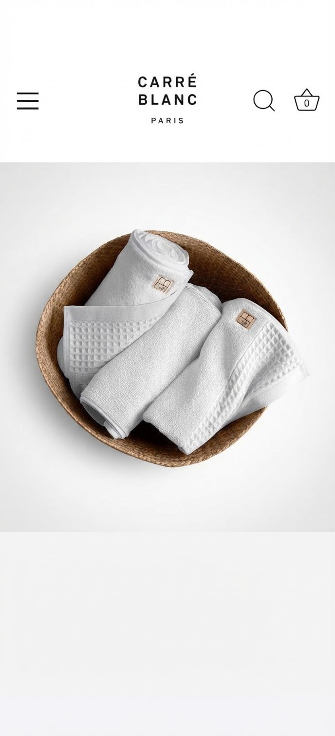 Parure de bain deux serviettes 🛀🤍 Carré Blanc 