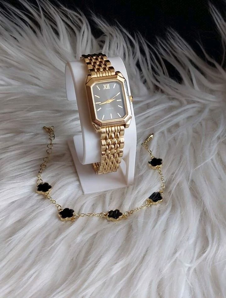 Montre + bracelet floral 