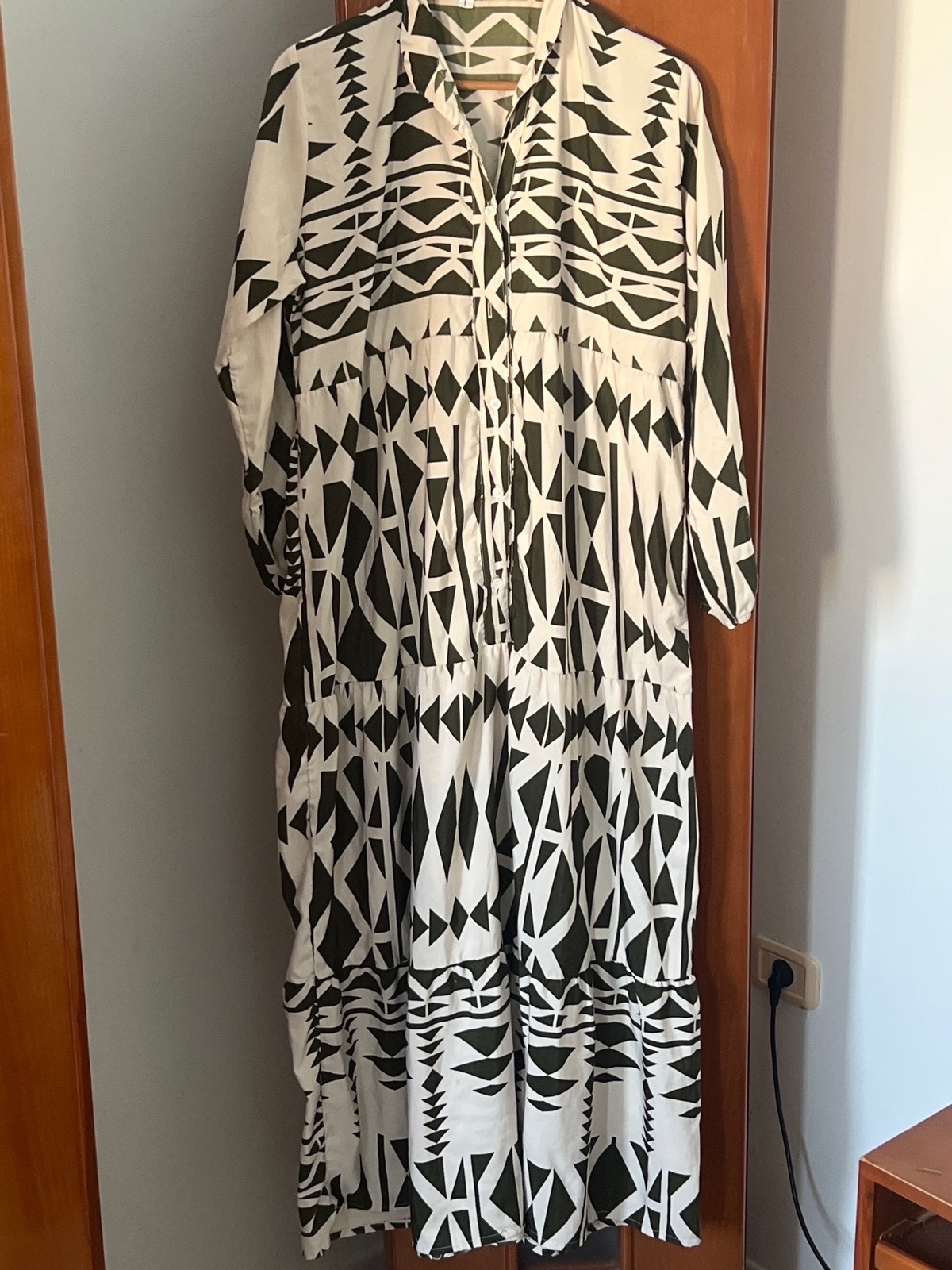 Robe vert et blanc 