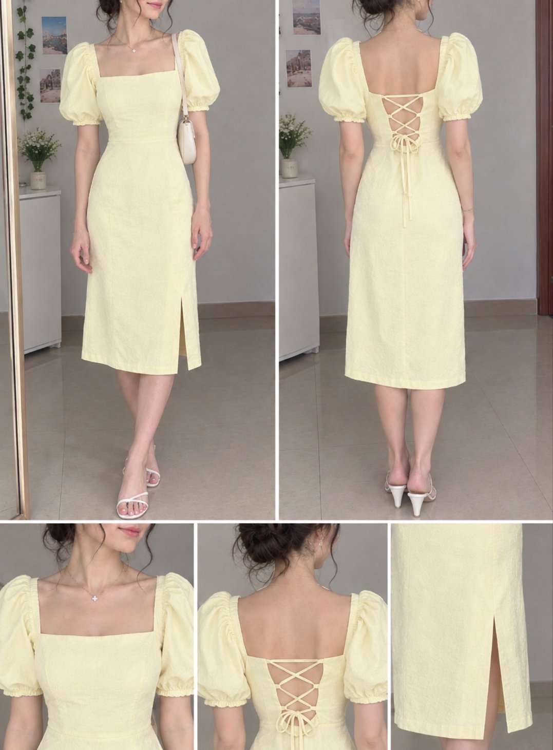 Robe jaune pastel 