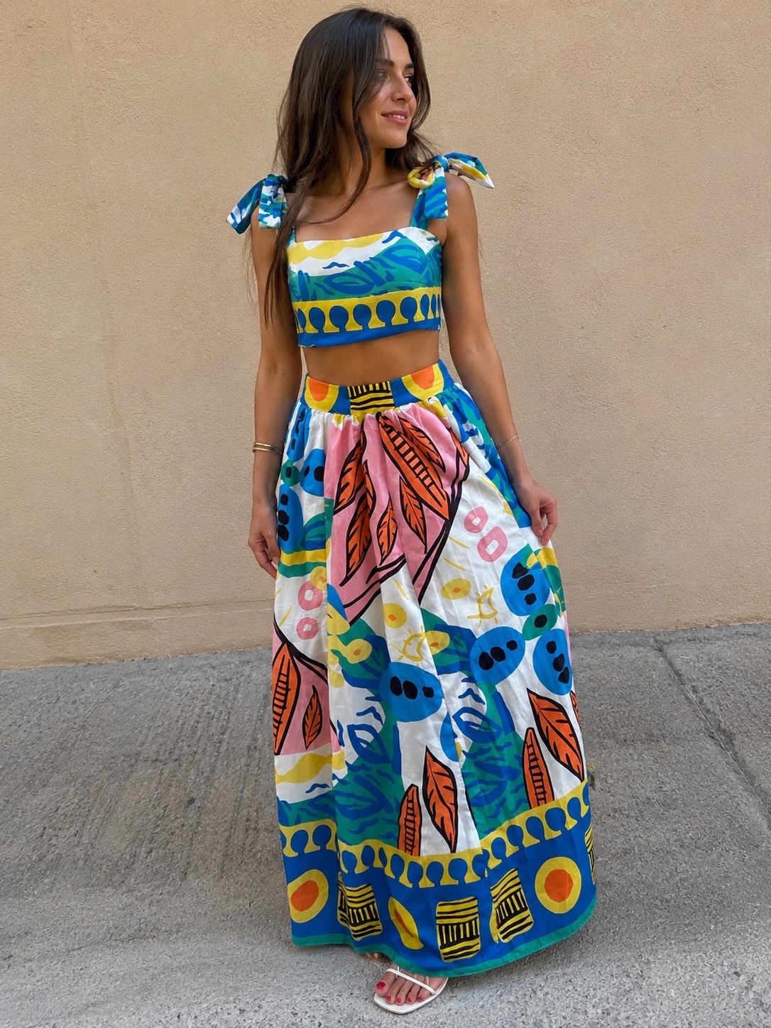 Ensemble crop top et jupe longue