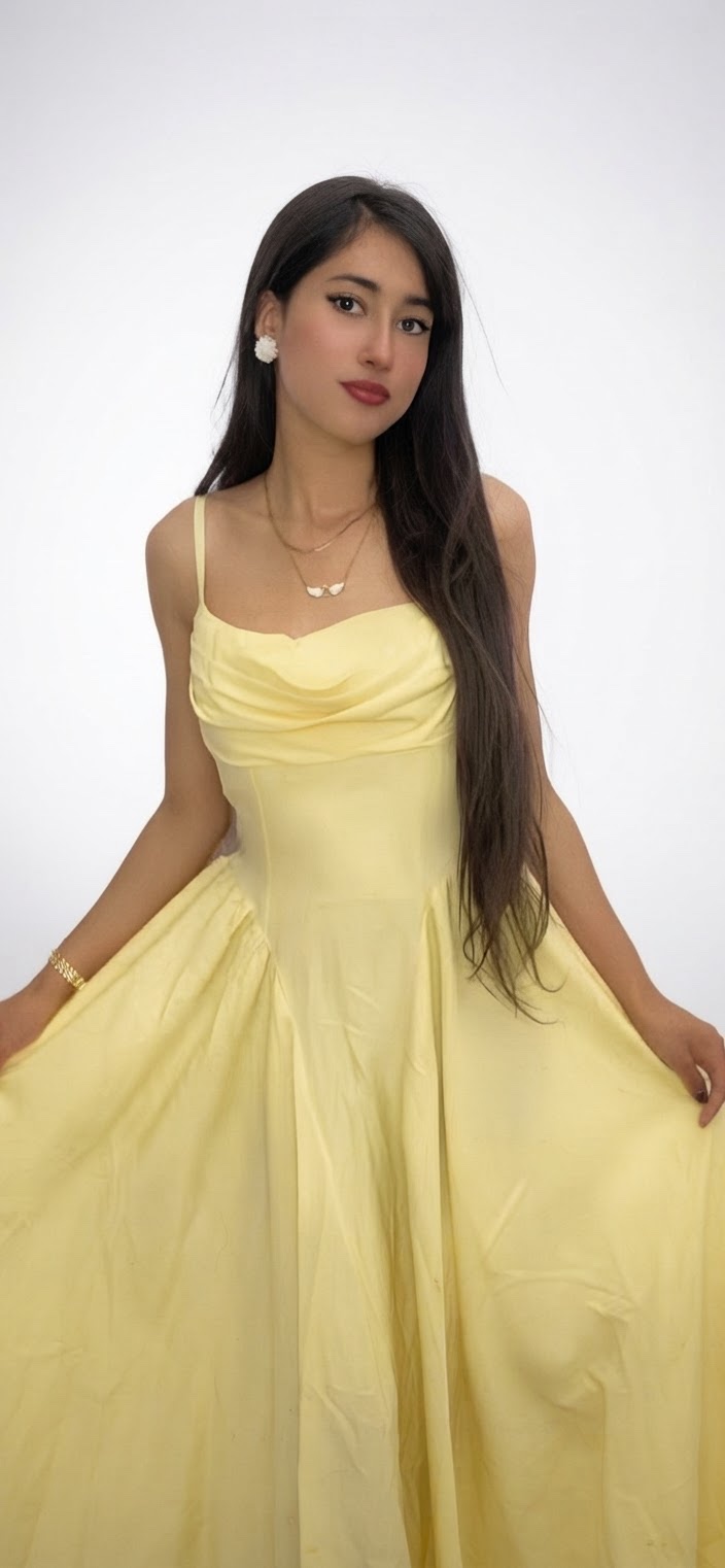 Robe jaune pastel 