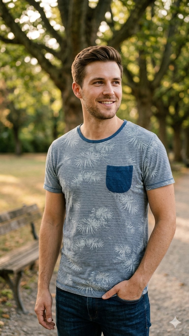 T-shirt fleuri pour homme marque pétrole industrie