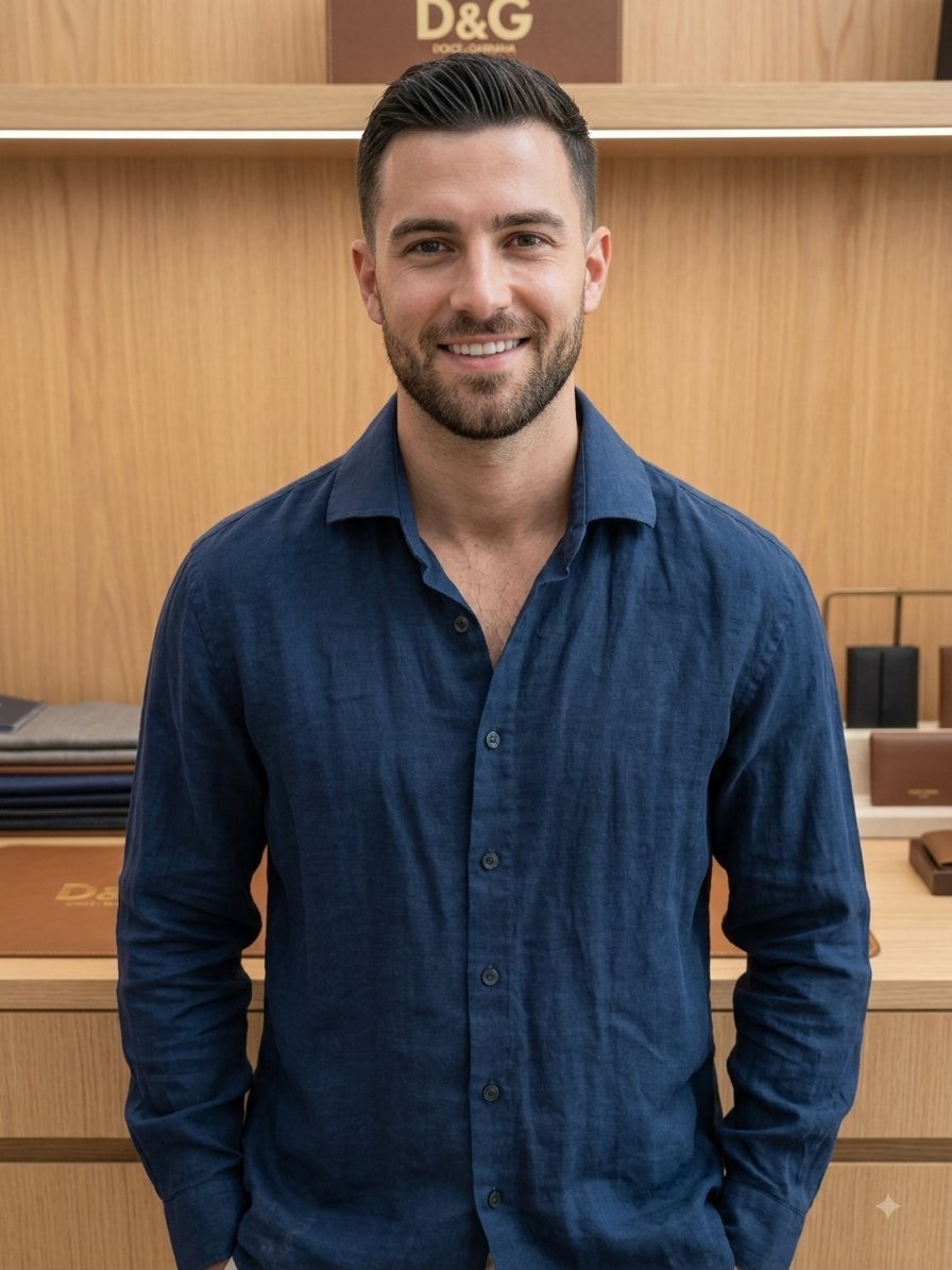 Chemise homme bleu marine lin mélangé 