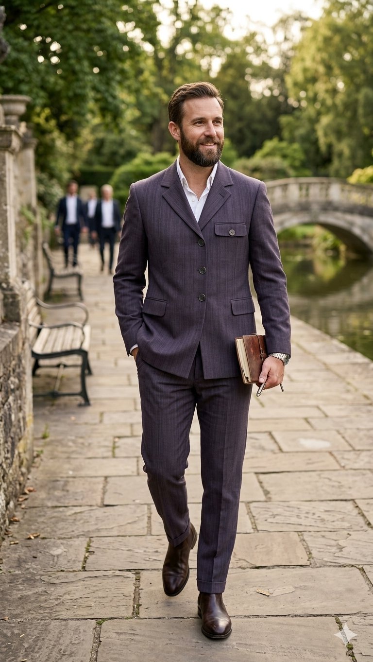 Costume à rayures fines marque cacharel 