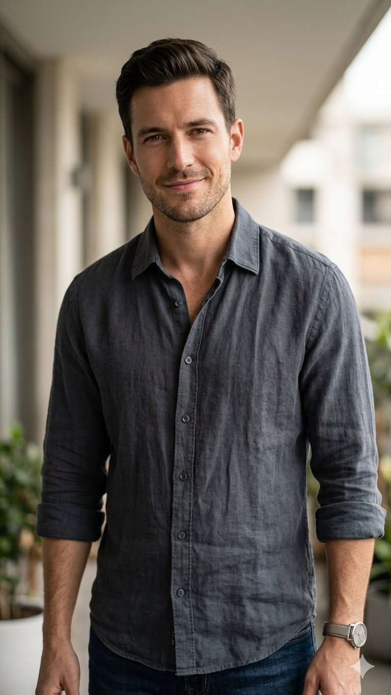 Chemise boss noir effet délavé 