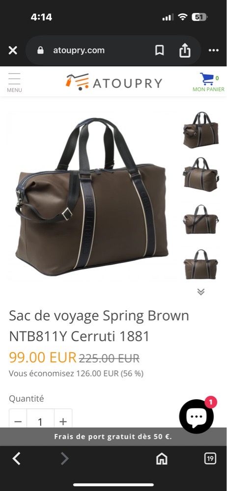 Sac de voyage Cerruti 1881