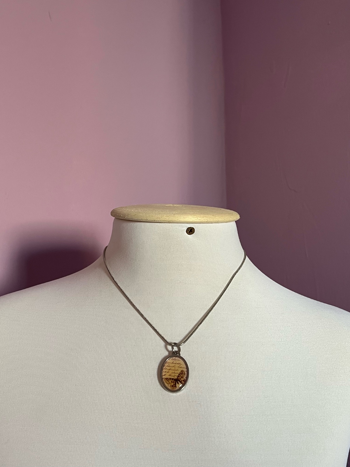   Collier pendentif cabochon vintage