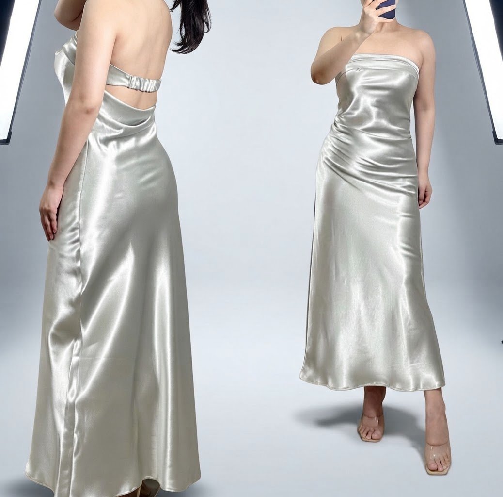 Robe soirée satinée 