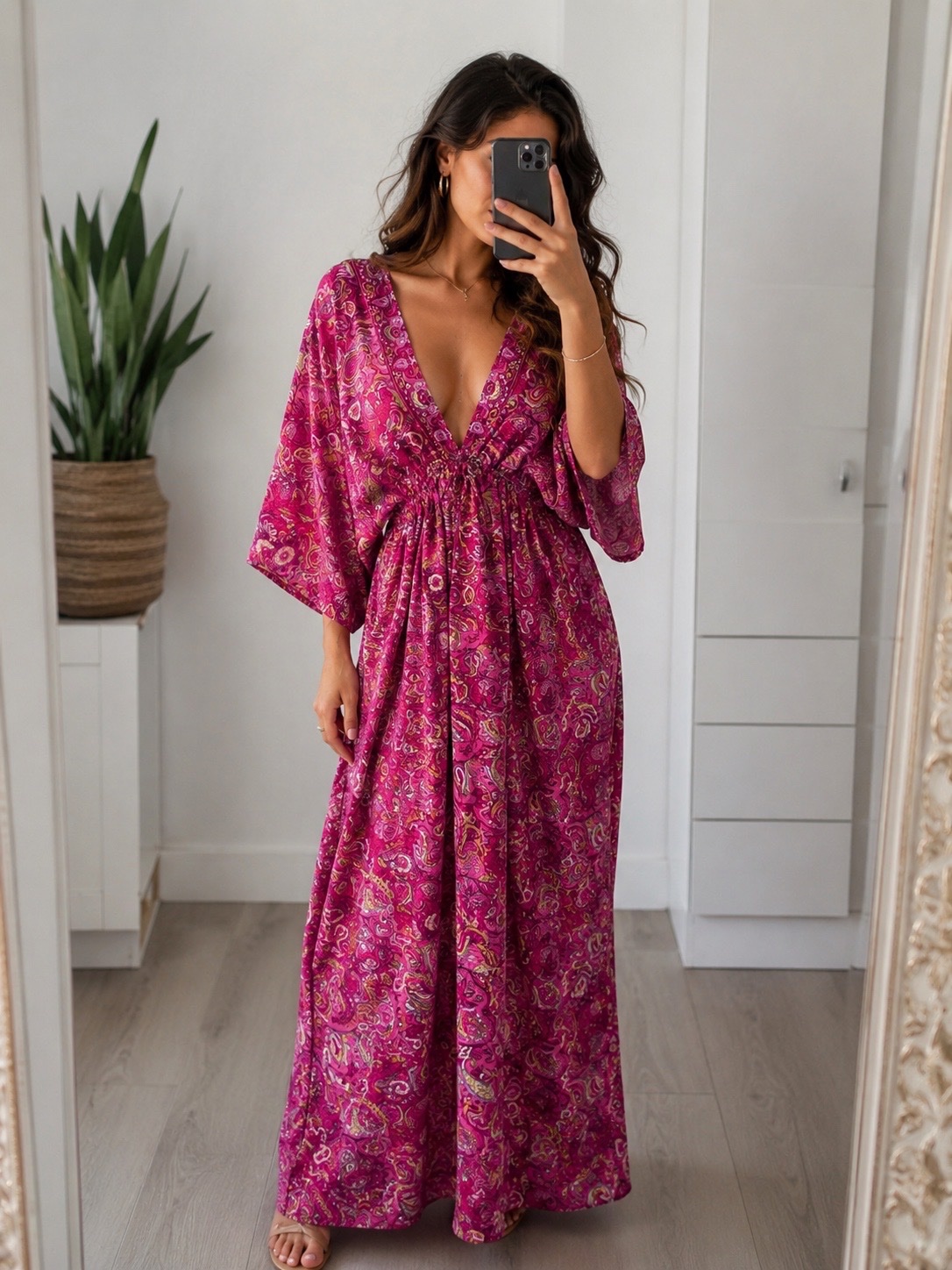 Robe foulard rose 