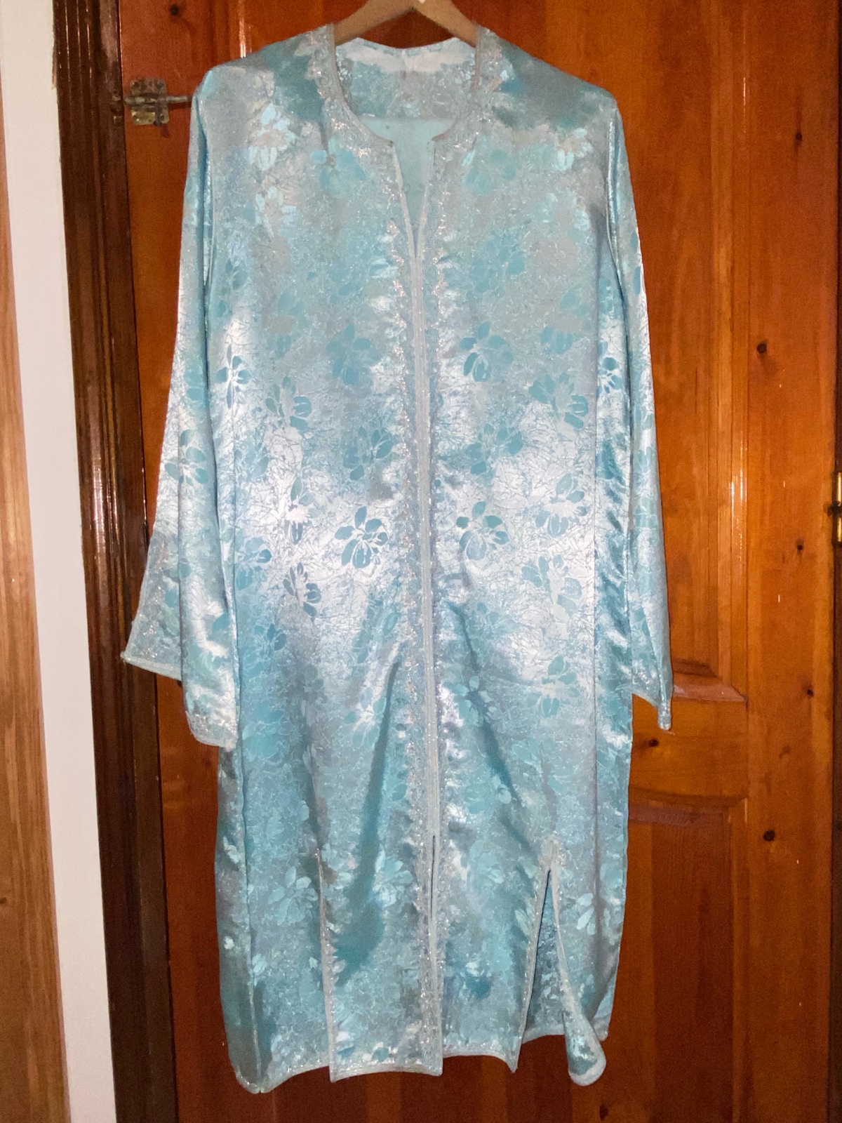 Caftan 2 pièces bleu turquois