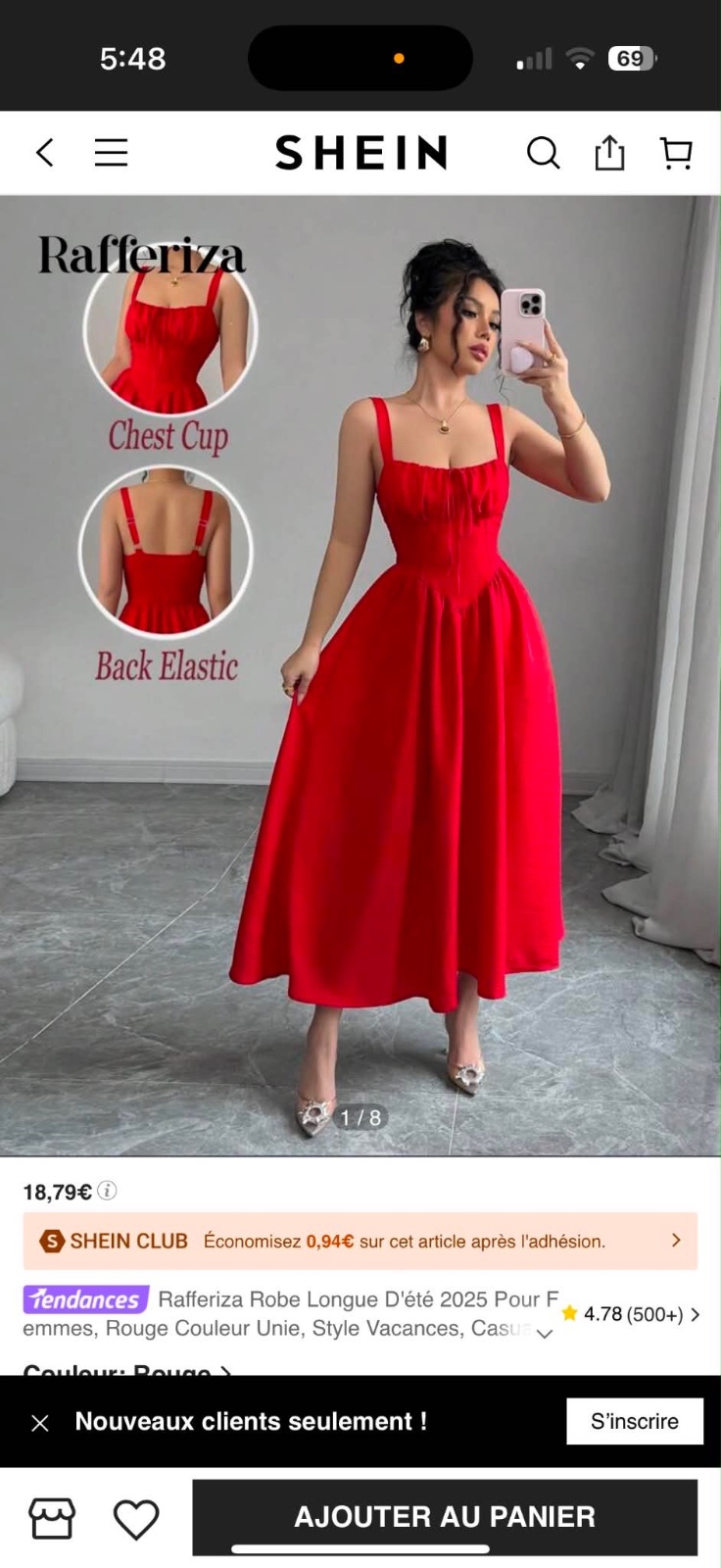 Robe longue rouge
