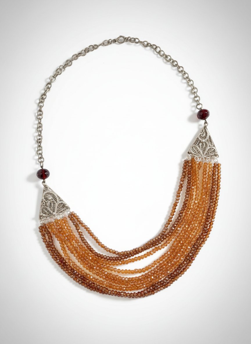 Collier argent et cristaux