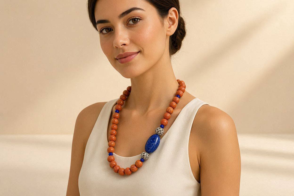 Collier pierres et argent