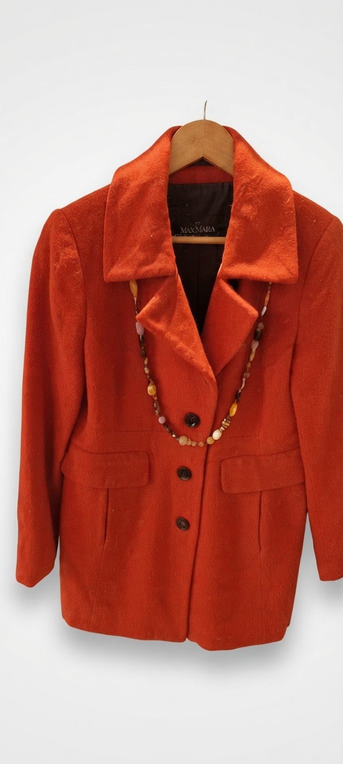 Manteau en cachemire orange