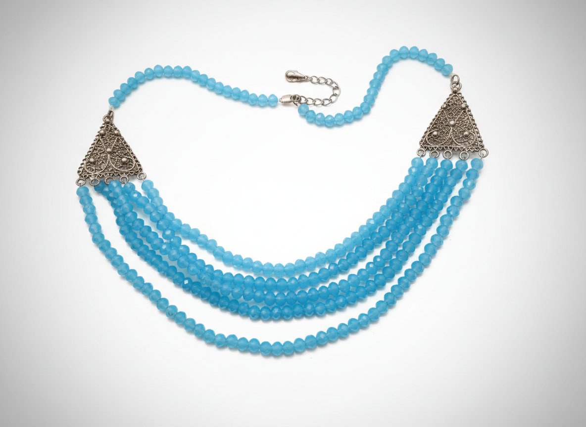 Collier argent et cristaux