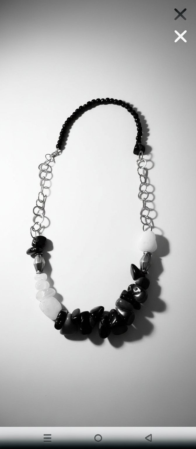 Collier pierres gemmes et argent