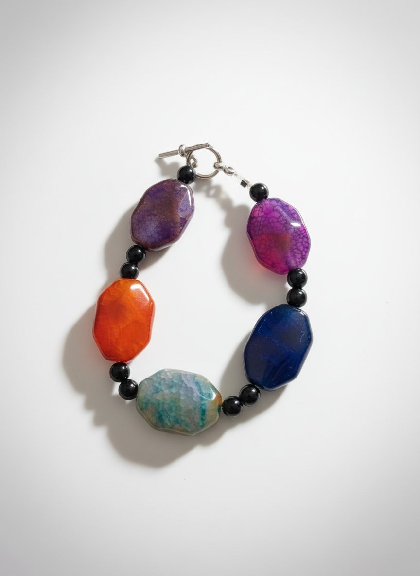 Bracelet aghates multicolores
