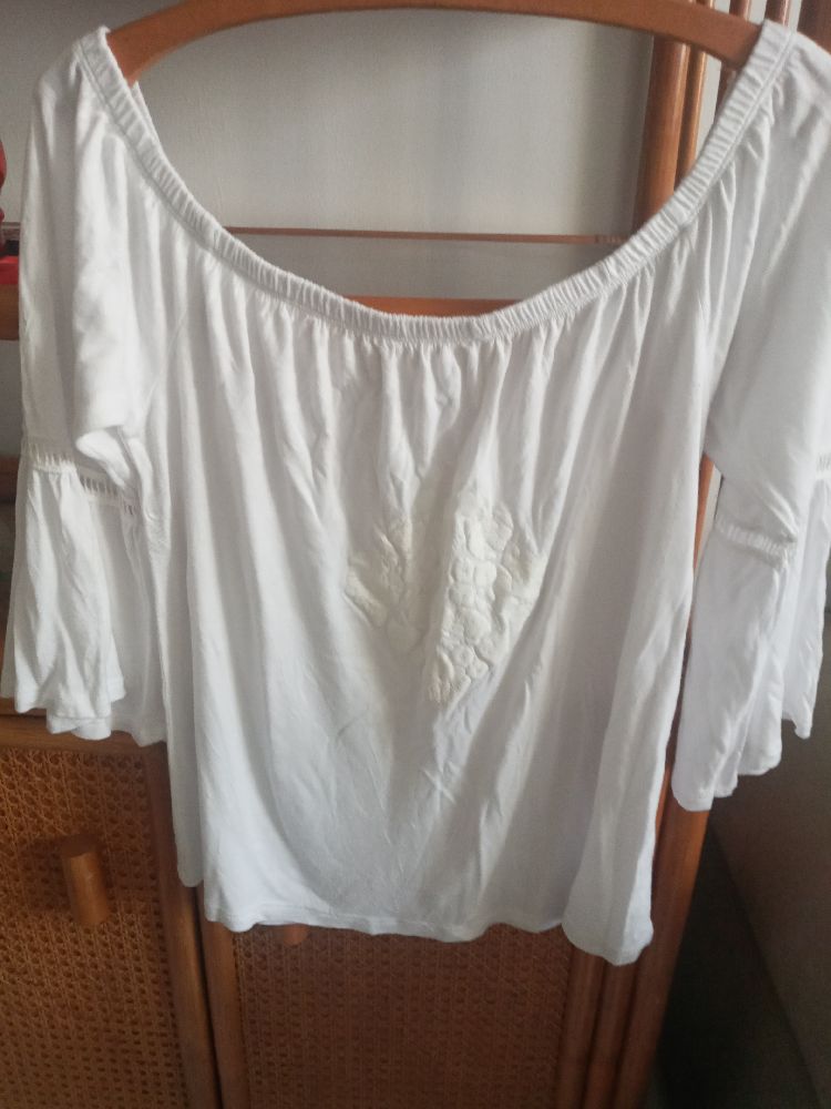 t shirt manches 3/4 volantées