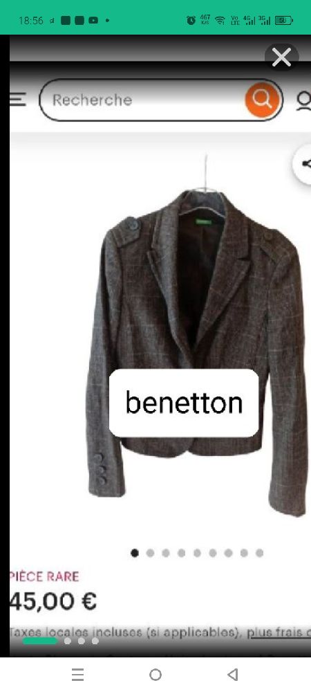 Veste en tweed benetton