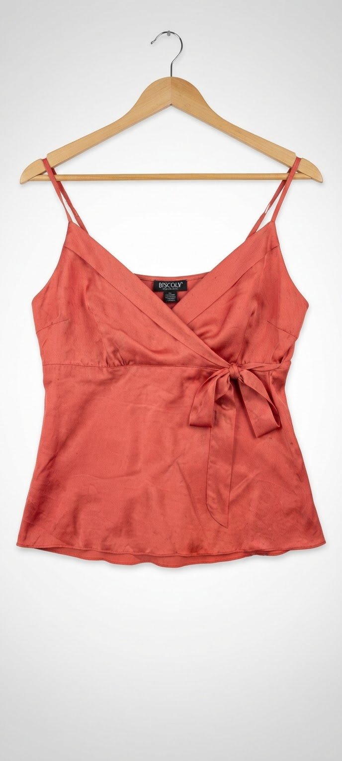 Top en soie fushia
