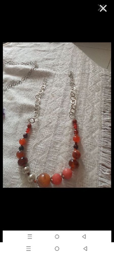 Tres beau collier fait main pierres naturelles et argent
