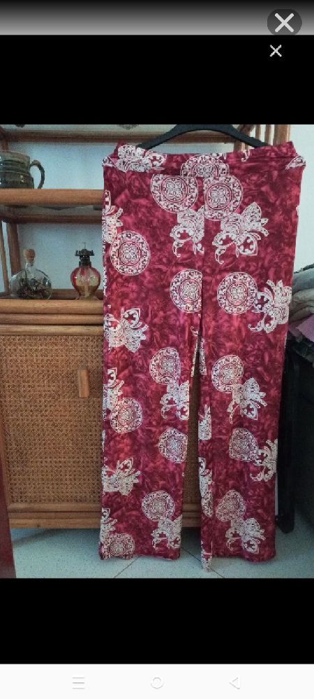 Pantalon large tissu elastiqué 