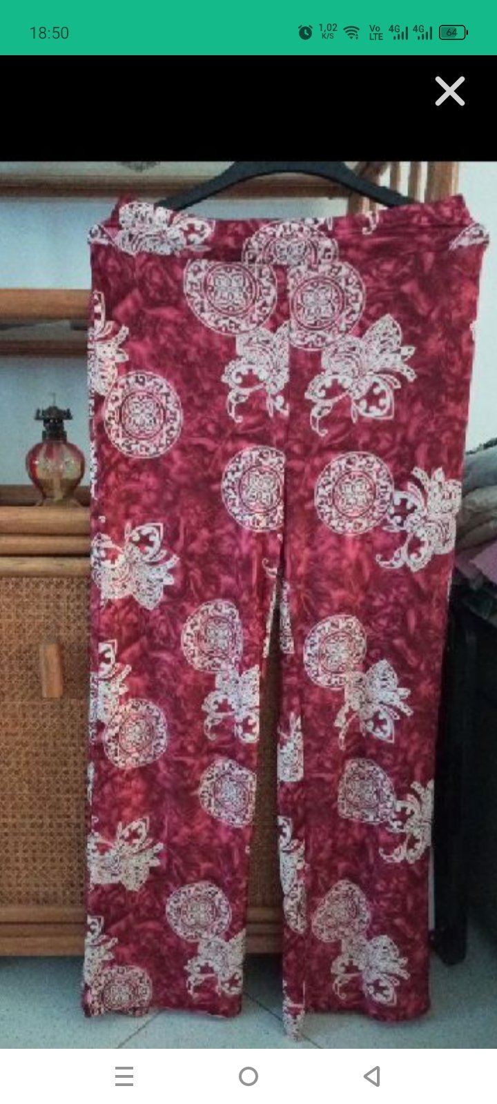 Pantalon large tissu elastiqué