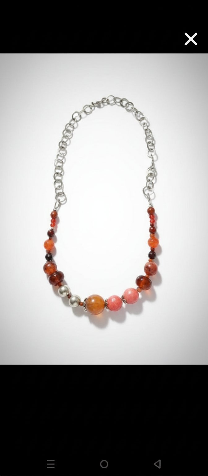 Collier argent et pierres semi précieuses 