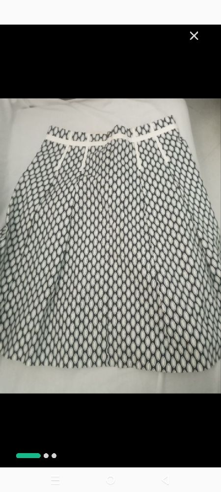 Jupe à carreaux et à plis en coton