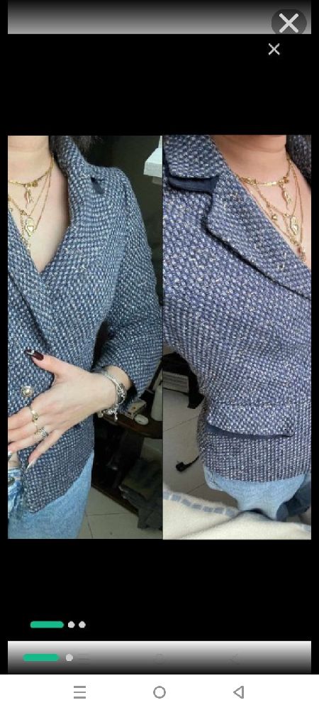 Blazer tweed ajusté et court