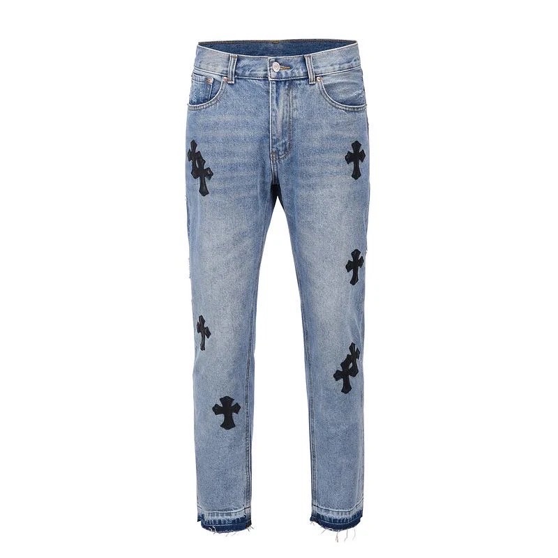 Pantalon jeans style chrome hearts