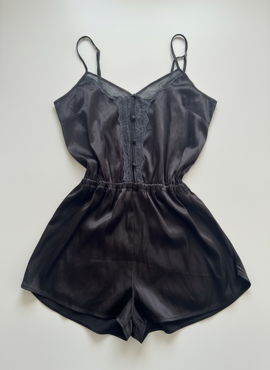 Combishort de nuit noir
