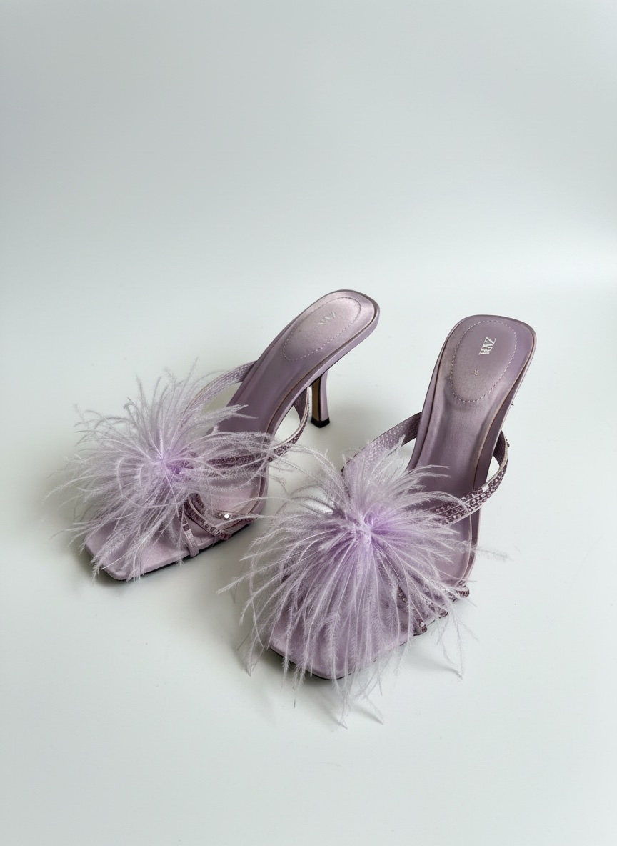 Mules plume zara