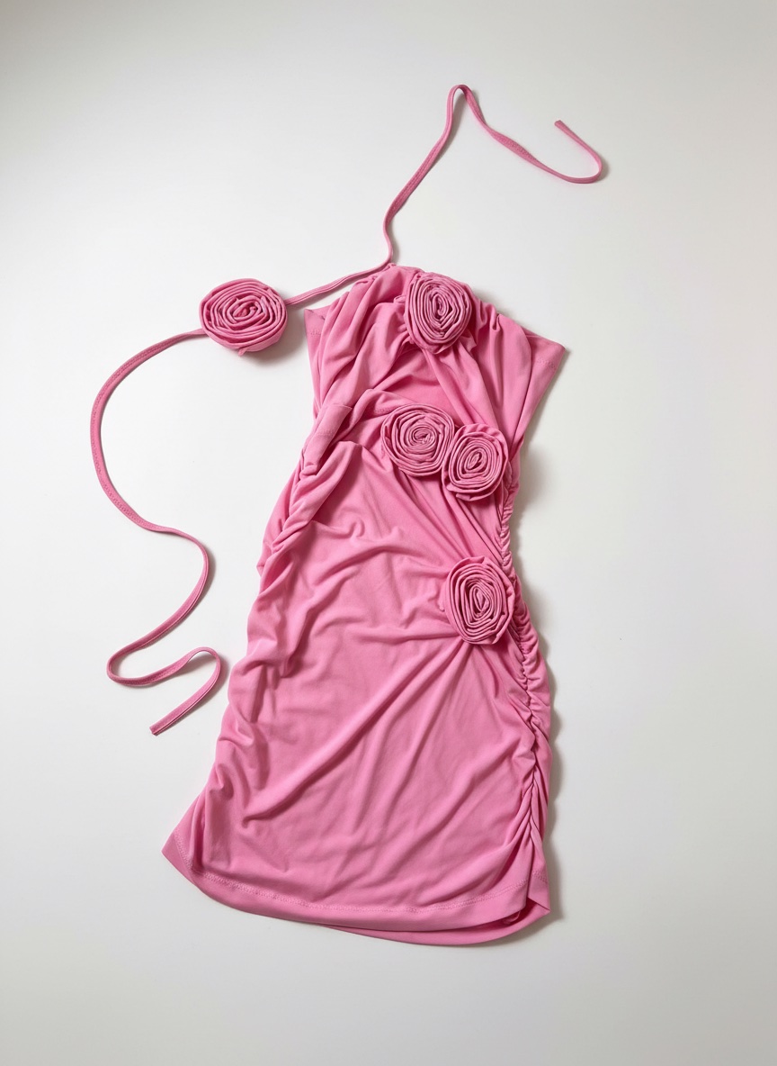Robe cocktail rose