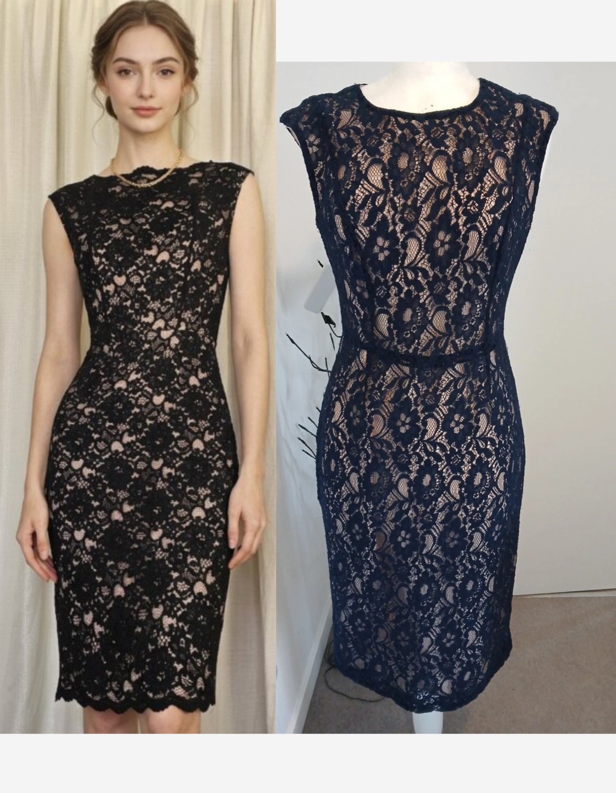 Robe dentelle bleue